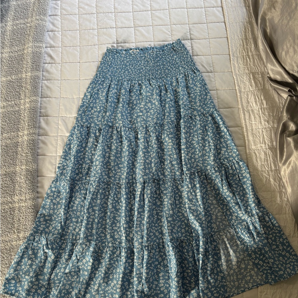 Wishlist Blue Floral Maxi Skirt